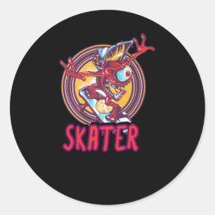 Sticker Rond Patineur