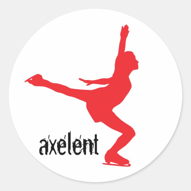 Sticker Rond Patineur de glace Axelent (Devant)