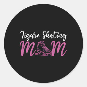 Sticker Rond Patineuse Maman Figure Patinage maman Patinage sur