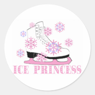 Sticker Rond Patineuse sur glace Princesse