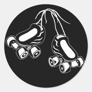 Sticker Rond patins blancs