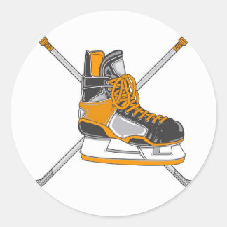 Sticker Rond Patins de hockey sur glace