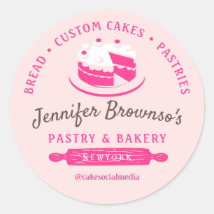 Sticker Rond Pâtisserie Boulangerie Gâteau Petite Entreprise ch