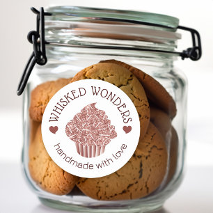 Sticker Rond Pâtisserie Boulangerie Parties scintillant Rose Go