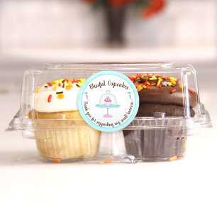 Sticker Rond Pâtisserie Cupcake Merci pour le soutien