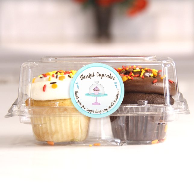 Sticker Rond Pâtisserie Cupcake Merci pour le soutien (Créateur téléchargé)