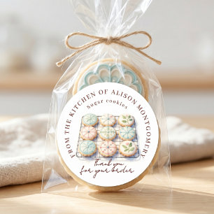 Sticker Rond Pâtisserie de biscuits sucrés pastel à l'aquarelle