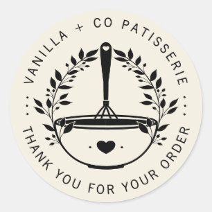 Sticker Rond Pâtisserie de boulangerie moderne Merci client