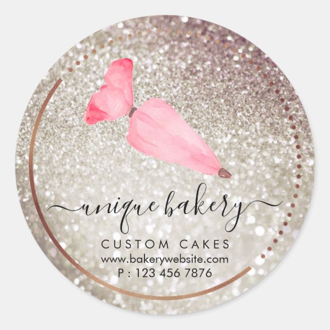 Sticker Rond Pâtisserie de confiserie Crème Squeezer pétillants (Devant)