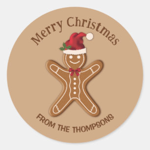 Sticker Rond Pâtisserie de Noël au pain d'épice avec texte