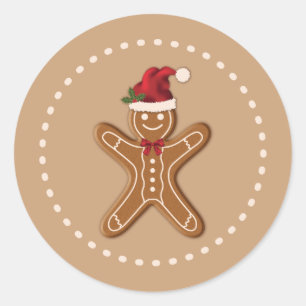 Sticker Rond Pâtisserie de Noël au pain d'épice festif