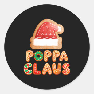 Sticker Rond Pâtisserie de Noël Ppa Claus Famille Tenue Assorti