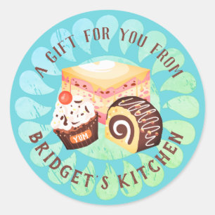 Sticker Rond Pâtisserie desserts boulangerie de la cuisine de l