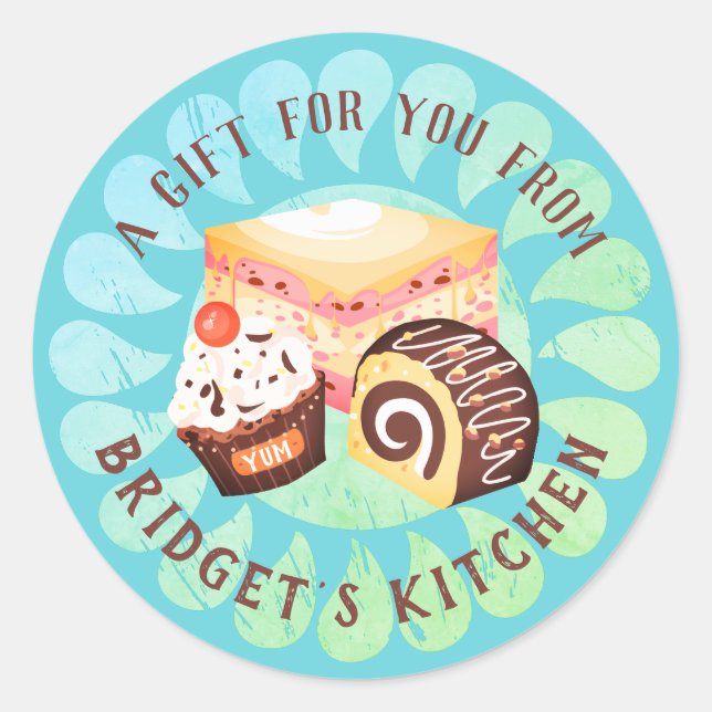 Sticker Rond Pâtisserie desserts boulangerie de la cuisine de l (Devant)