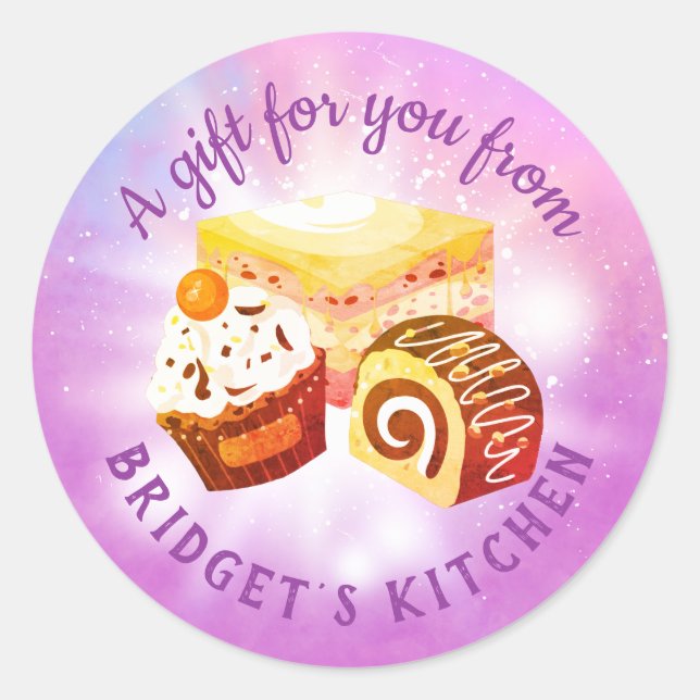 Sticker Rond Pâtisserie desserts boulangerie de la cuisine de s (Devant)