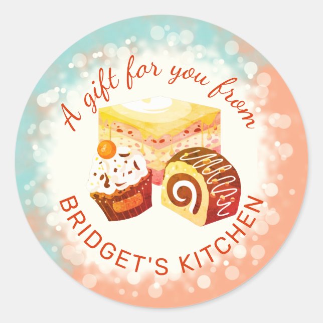 Sticker Rond Pâtisserie desserts boulangerie de la cuisine de s (Devant)