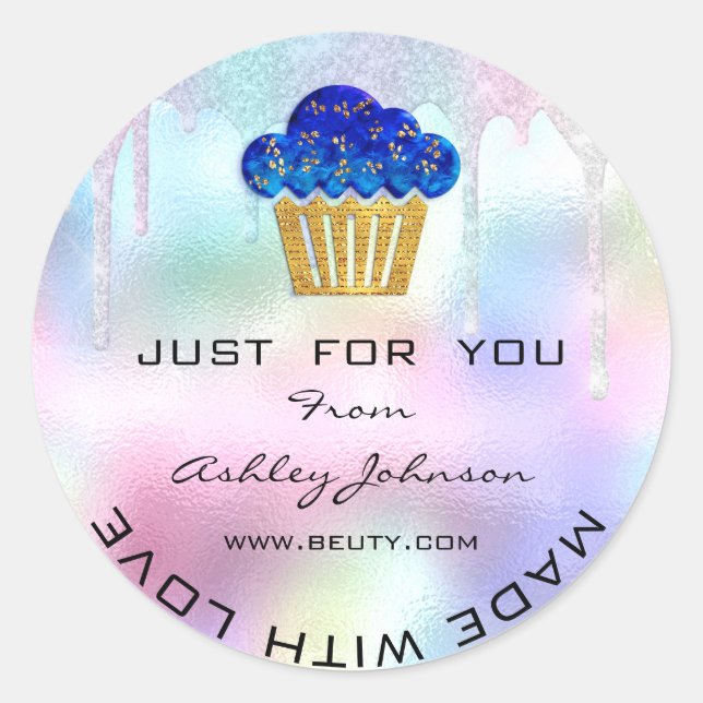 Sticker Rond Pâtisserie Maison Boulangerie Sucres Muffins Logo  (Devant)