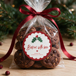 Sticker Rond Pâtisserie personnalisée avec amour Noël