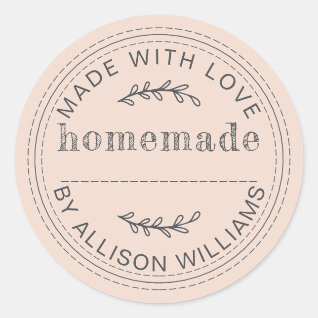 Sticker Rond Pâtisseries Maison Poussière de Pêche Rustique (Devant)