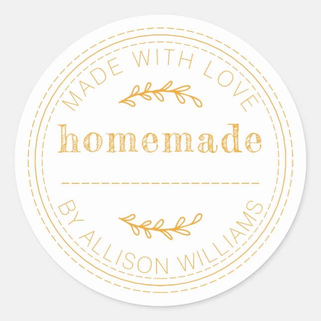 Sticker Rond Pâtisseries maison rustiques Confiture de pot peut (Devant)