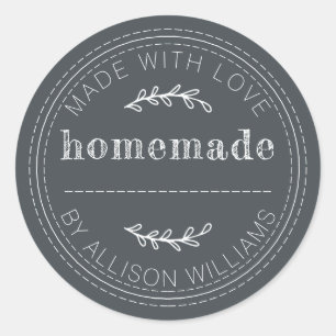Sticker Rond Pâtisseries maison rustiques Pot de confiture coul