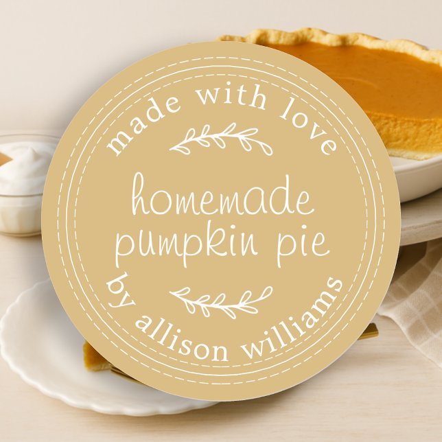 Sticker Rond Pâtisseries rustiques maison tarte pumpkin jaune (Créateur téléchargé)