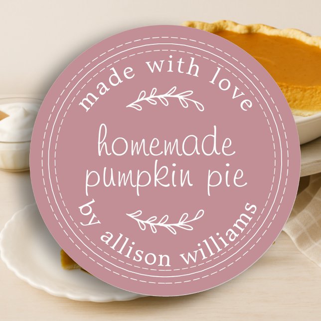 Sticker Rond Pâtisseries rustiques maison tarte pumpkin rose po (Créateur téléchargé)
