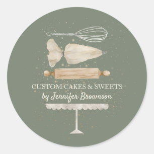 Sticker Rond pâtissier boulangerie sur mesure Sage Ivory entrep