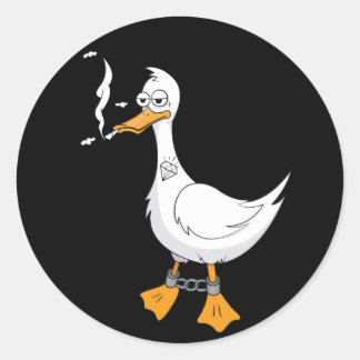 Sticker Rond Pato thug Life