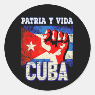 Sticker Rond Patria y vida sos Cuba