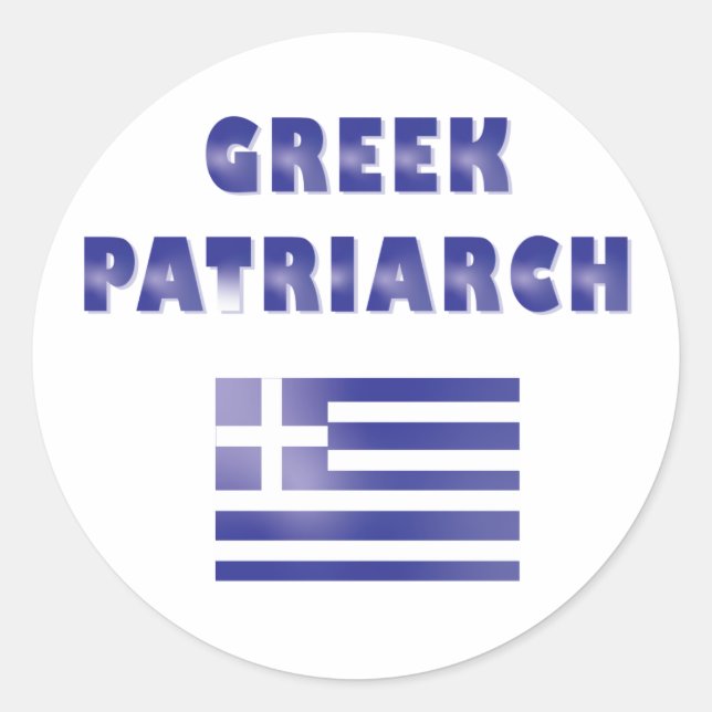 Sticker Rond Patriarche Grec Drôle Dire Bleu Blanc (Devant)