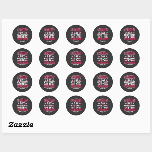 Sticker Rond Patriot Day Never Forget 9 11 (Feuille)