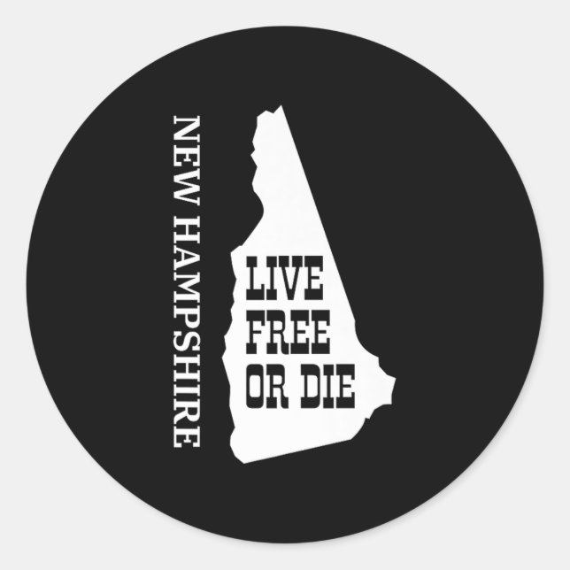Sticker Rond Patriot Quote New Hampshire Motto Souvenir State P (Devant)