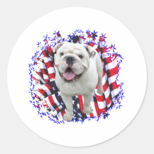 Sticker Rond Patriote Bulldog