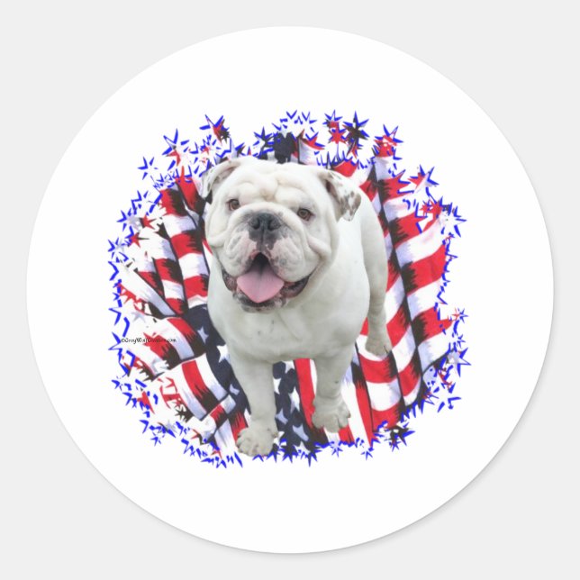 Sticker Rond Patriote Bulldog (Devant)