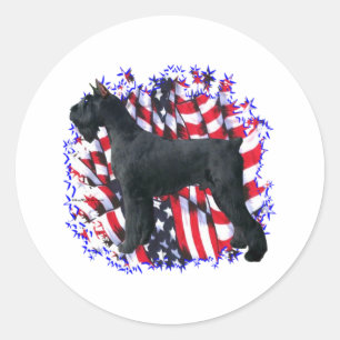 Sticker Rond Patriote géant Schnauzer