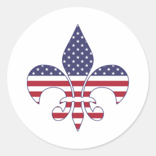 Sticker Rond Patriotic American Flag