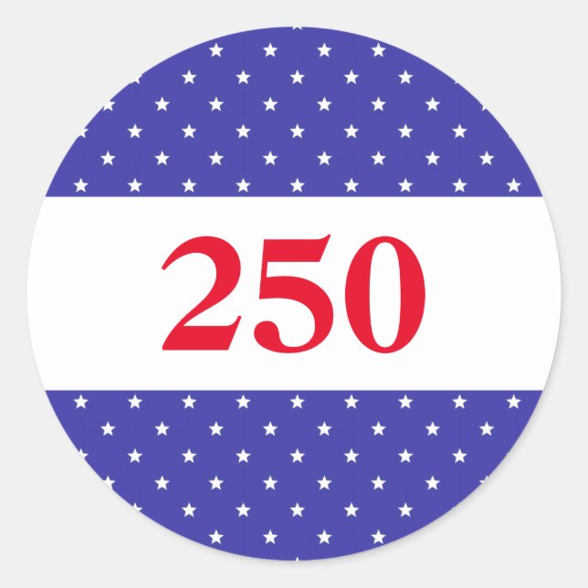 Sticker Rond Patriotic Red White & Blue 250 (Devant)