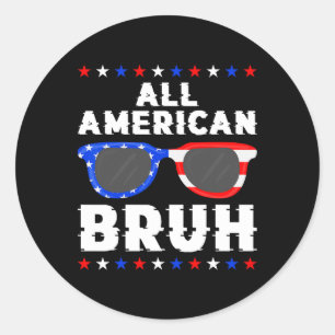 Sticker Rond Patriotique 4 juillet Garçons Ados Enfants Tous Am