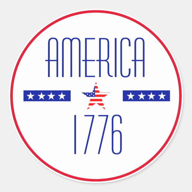 Sticker Rond Patriotique Américain (Devant)