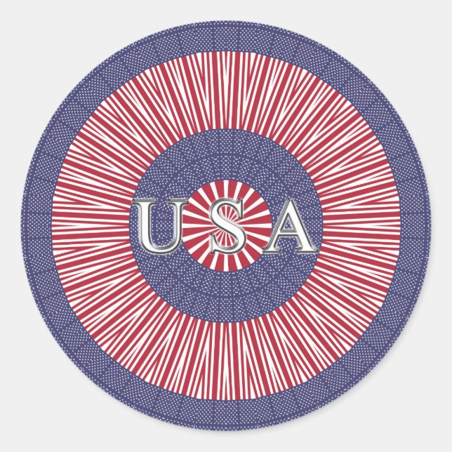 Sticker rond Patriotique Classic, brillant (Devant)
