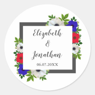 Sticker Rond Patriotique Panda Anemone Mariage