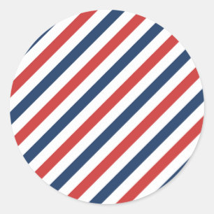 Sticker Rond Patriotique Rouge Blanc et Bleu