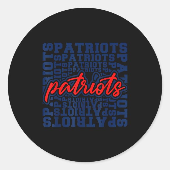 Sticker Rond Patriots American Blue And Red Patriot Saying  (Devant)