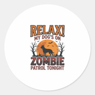 Sticker Rond Patrouille de chien zombie conception de chemise H