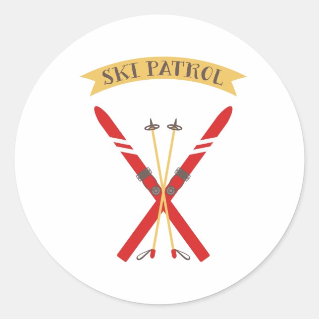 Sticker Rond Patrouille de ski (Devant)