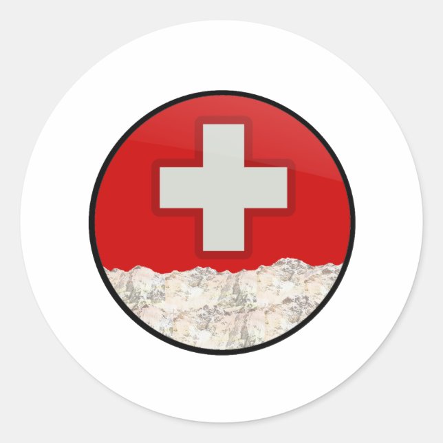 Sticker Rond Patrouille de ski (Devant)