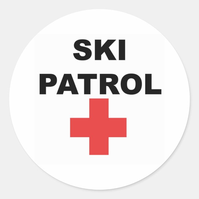 Sticker Rond Patrouille de ski (Devant)