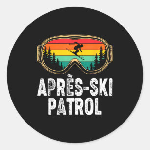 Sticker Rond patrouille de ski après-ski lunettes de snowboard