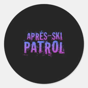 Sticker Rond Patrouille de ski d'Apres - 80s Vintage